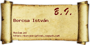 Borcsa István névjegykártya